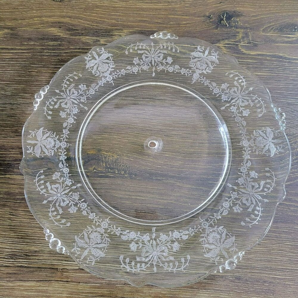 Mismatched Vintage 2-Tiered Glass Dessert Stand Fenton Silver Crest & Heisey - Picture 4 of 16